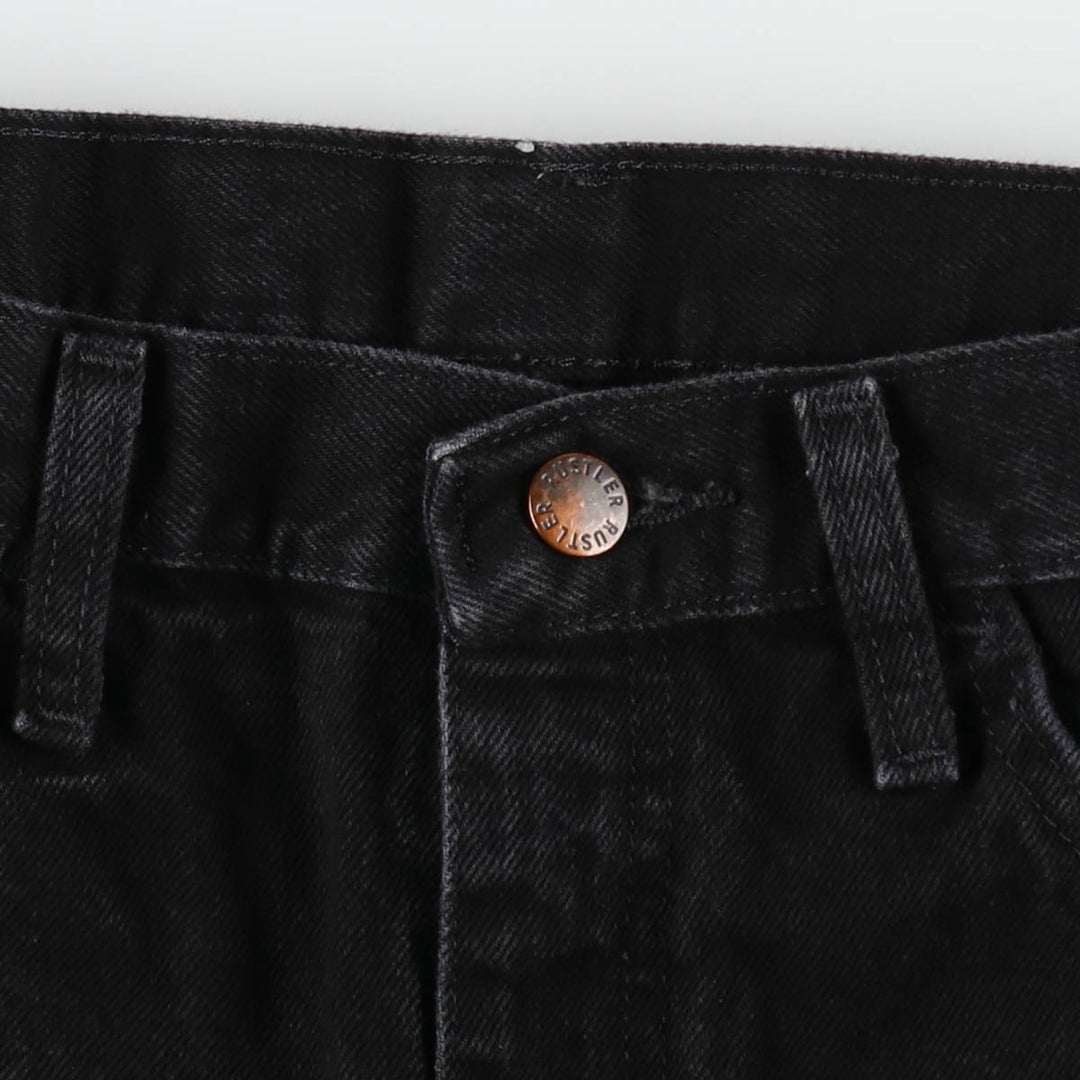 Rustler Black Denim Straight Denim Pants for Men, W34 equivalent cotton black type Vintage Second Hand