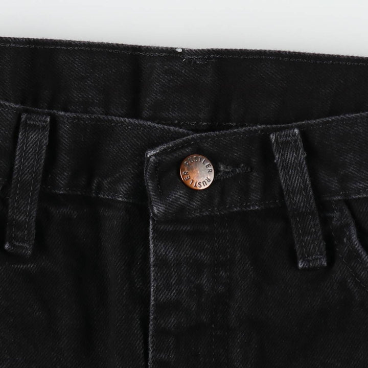 Rustler Black Denim Straight Denim Pants for Men, W34 equivalent cotton black type Vintage Second Hand