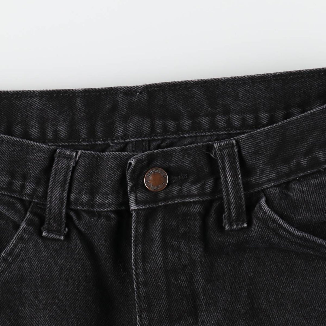 Rustler Black Denim Straight Denim Pants for Men, W32 equivalent cotton black type Vintage Second Hand
