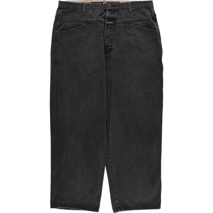 Marithe François Girbaud Black Denim Tapered Denim Pants, Men's W37 (approx.) cotton black type Vintage Second Hand