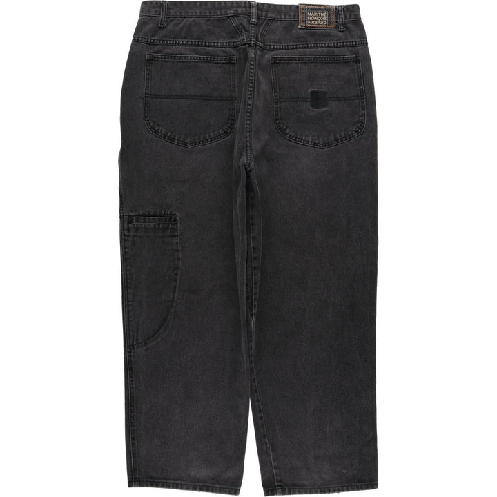 Marithe François Girbaud Black Denim Tapered Denim Pants, Men's W37 (approx.) cotton black type Vintage Second Hand