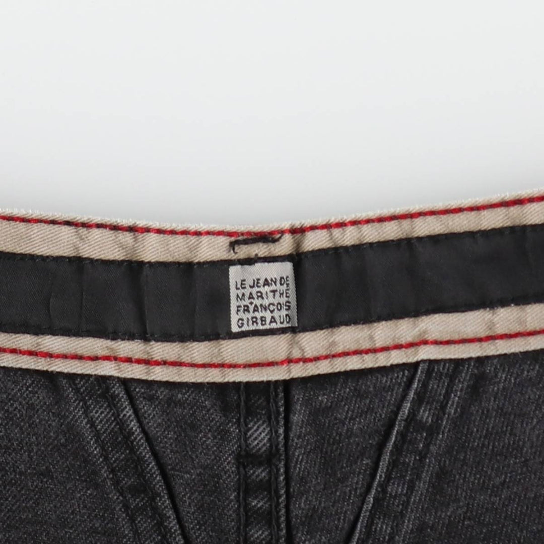 Marithe François Girbaud Black Denim Tapered Denim Pants, Men's W37 (approx.) cotton black type Vintage Second Hand