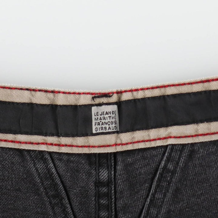 Marithe François Girbaud Black Denim Tapered Denim Pants, Men's W37 (approx.) cotton black type Vintage Second Hand