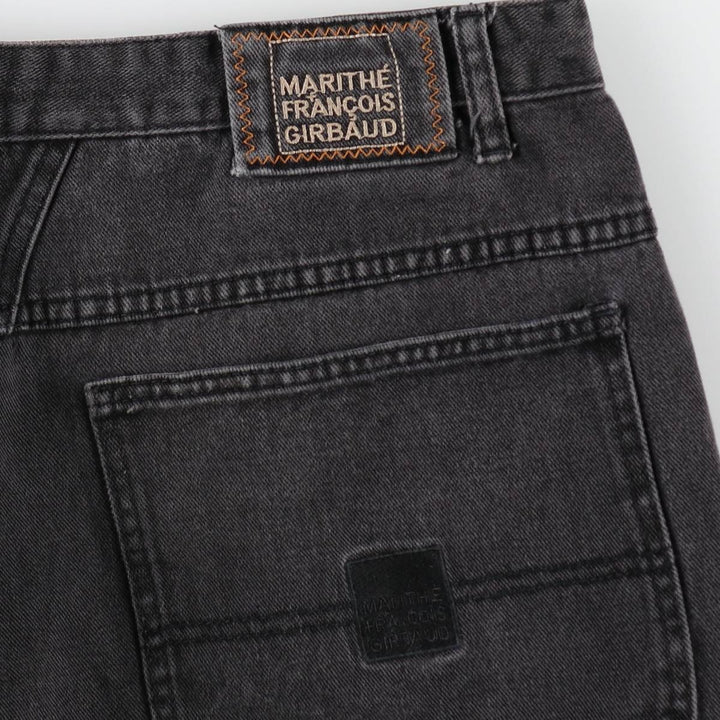 Marithe François Girbaud Black Denim Tapered Denim Pants, Men's W37 (approx.) cotton black type Vintage Second Hand