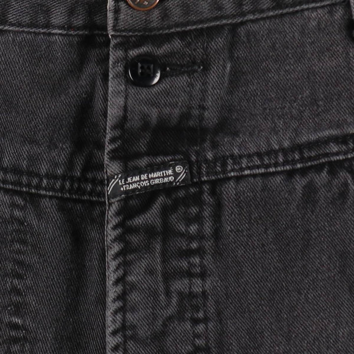 Marithe François Girbaud Black Denim Tapered Denim Pants, Men's W37 (approx.) cotton black type Vintage Second Hand