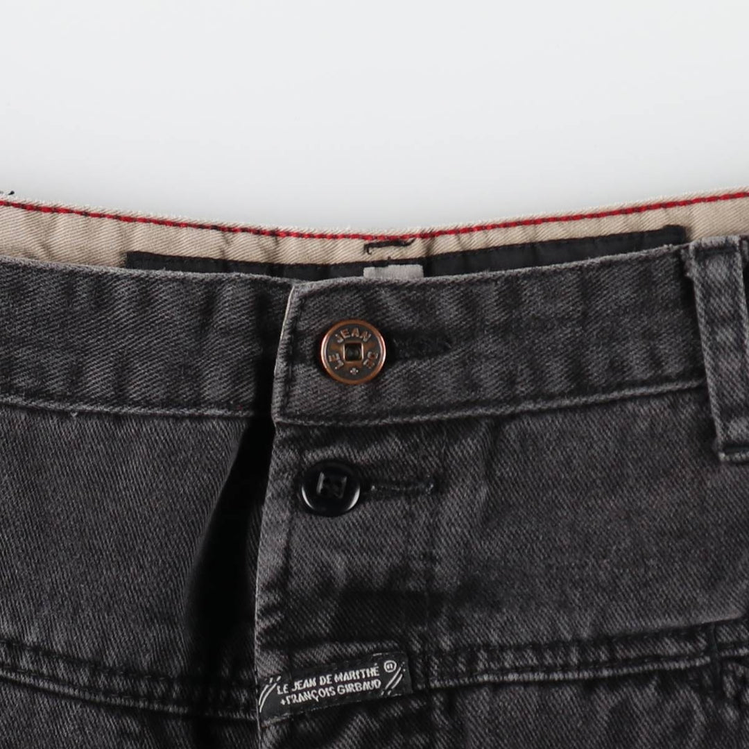 Marithe François Girbaud Black Denim Tapered Denim Pants, Men's W37 (approx.) cotton black type Vintage Second Hand