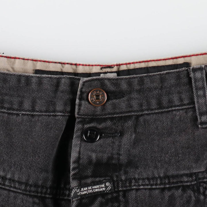 Marithe François Girbaud Black Denim Tapered Denim Pants, Men's W37 (approx.) cotton black type Vintage Second Hand