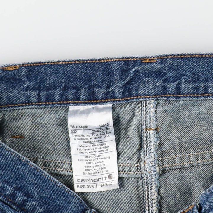 Carhartt Straight Denim Pants, Men's W35 (approx.) cotton blue type Vintage Second Hand