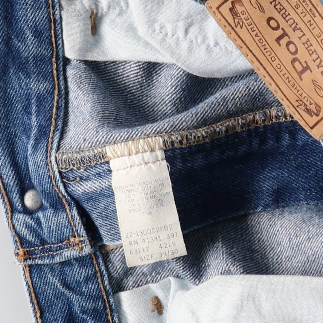 80s-90'S Ralph Lauren Polo Ralph Lauren Straight Denim Pants, Made in USA, Men's W32 (approx.), Vintage cotton blue type Vintage Second Hand