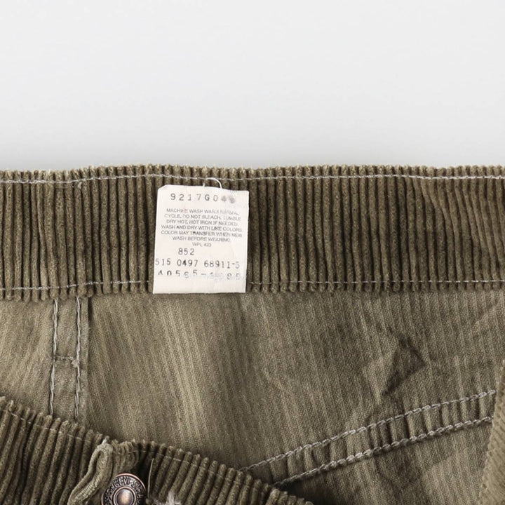 1990'S Levi's 565 Loose Fit Wide Leg Corduroy Pants, Made in USA, Men's Size W35 (approx.), Vintage cotton Khaki type sage green Vintage Second Hand