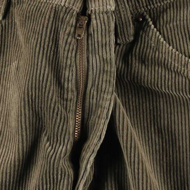 1990'S Levi's 565 Loose Fit Wide Leg Corduroy Pants, Made in USA, Men's Size W35 (approx.), Vintage cotton Khaki type sage green Vintage Second Hand