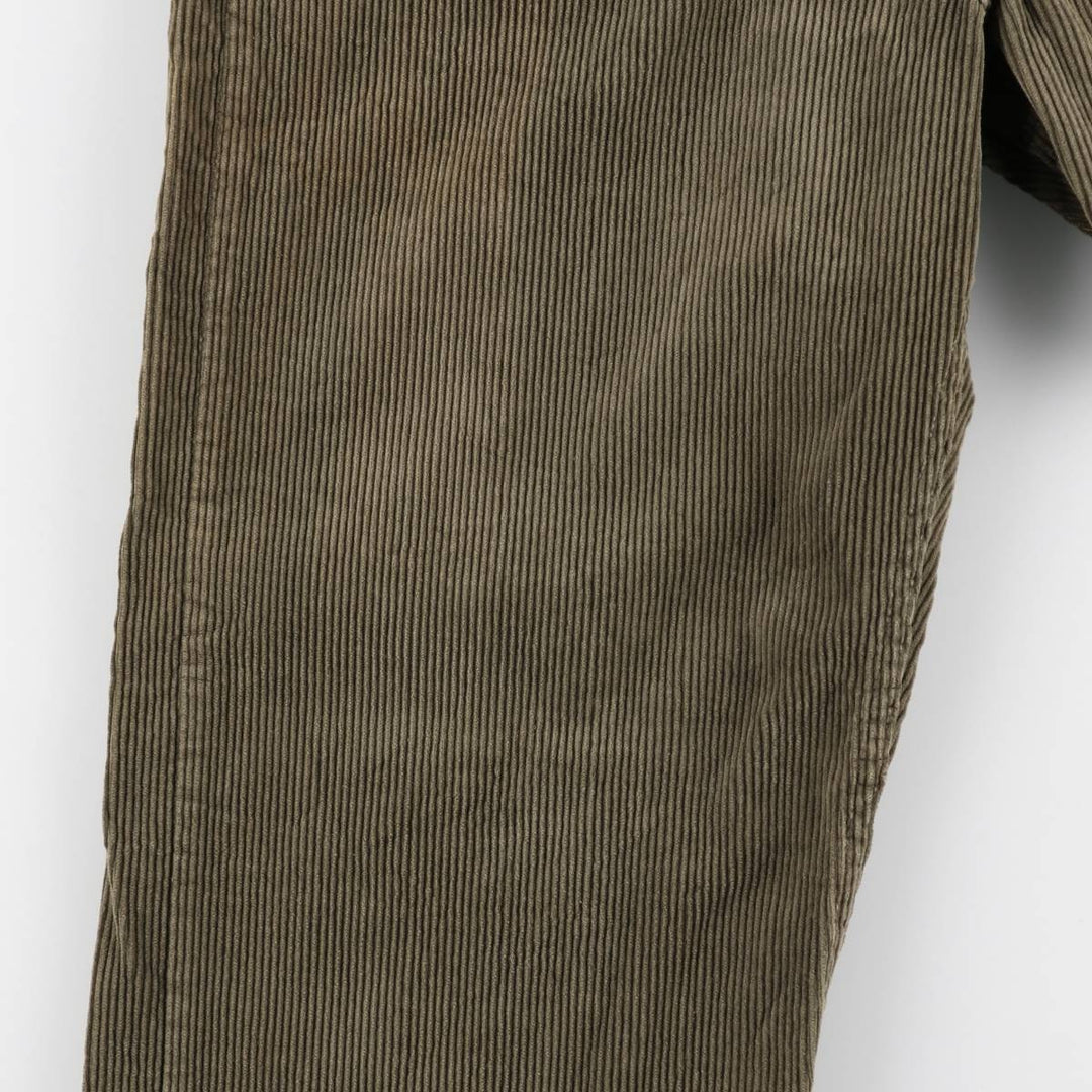 1990'S Levi's 565 Loose Fit Wide Leg Corduroy Pants, Made in USA, Men's Size W35 (approx.), Vintage cotton Khaki type sage green Vintage Second Hand
