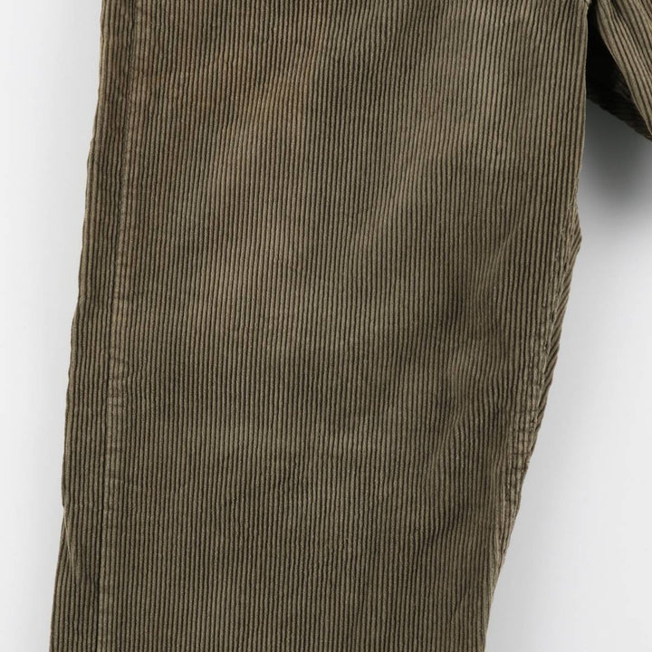 1990'S Levi's 565 Loose Fit Wide Leg Corduroy Pants, Made in USA, Men's Size W35 (approx.), Vintage cotton Khaki type sage green Vintage Second Hand