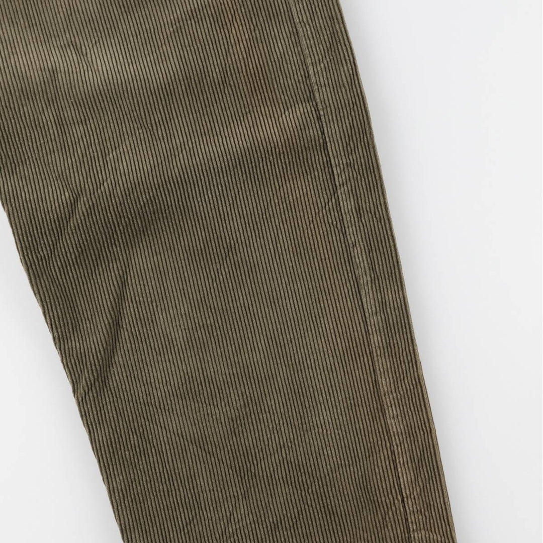 1990'S Levi's 565 Loose Fit Wide Leg Corduroy Pants, Made in USA, Men's Size W35 (approx.), Vintage cotton Khaki type sage green Vintage Second Hand