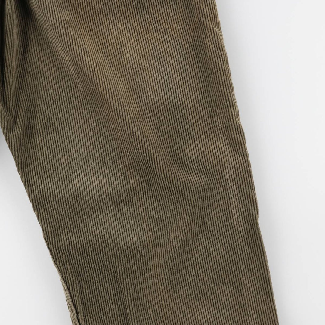 1990'S Levi's 565 Loose Fit Wide Leg Corduroy Pants, Made in USA, Men's Size W35 (approx.), Vintage cotton Khaki type sage green Vintage Second Hand