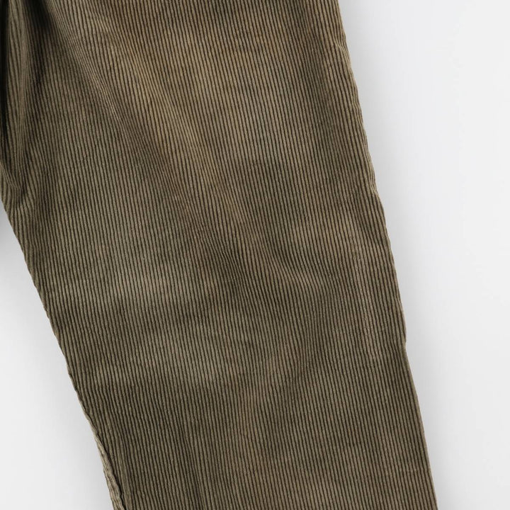 1990'S Levi's 565 Loose Fit Wide Leg Corduroy Pants, Made in USA, Men's Size W35 (approx.), Vintage cotton Khaki type sage green Vintage Second Hand