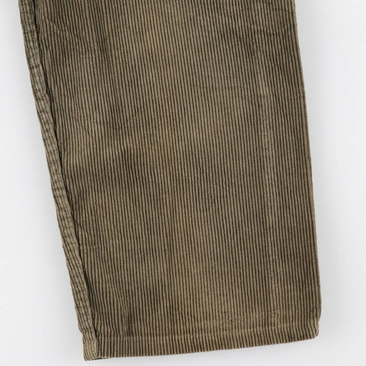 1990'S Levi's 565 Loose Fit Wide Leg Corduroy Pants, Made in USA, Men's Size W35 (approx.), Vintage cotton Khaki type sage green Vintage Second Hand
