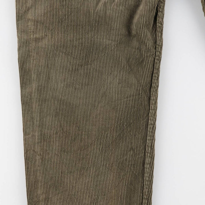 1990'S Levi's 565 Loose Fit Wide Leg Corduroy Pants, Made in USA, Men's Size W35 (approx.), Vintage cotton Khaki type sage green Vintage Second Hand