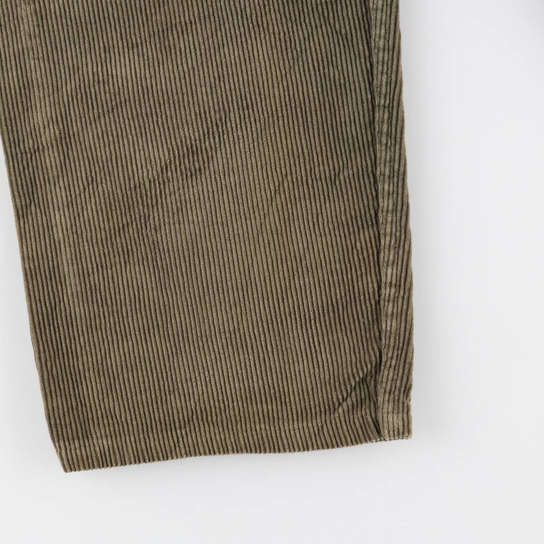 1990'S Levi's 565 Loose Fit Wide Leg Corduroy Pants, Made in USA, Men's Size W35 (approx.), Vintage cotton Khaki type sage green Vintage Second Hand