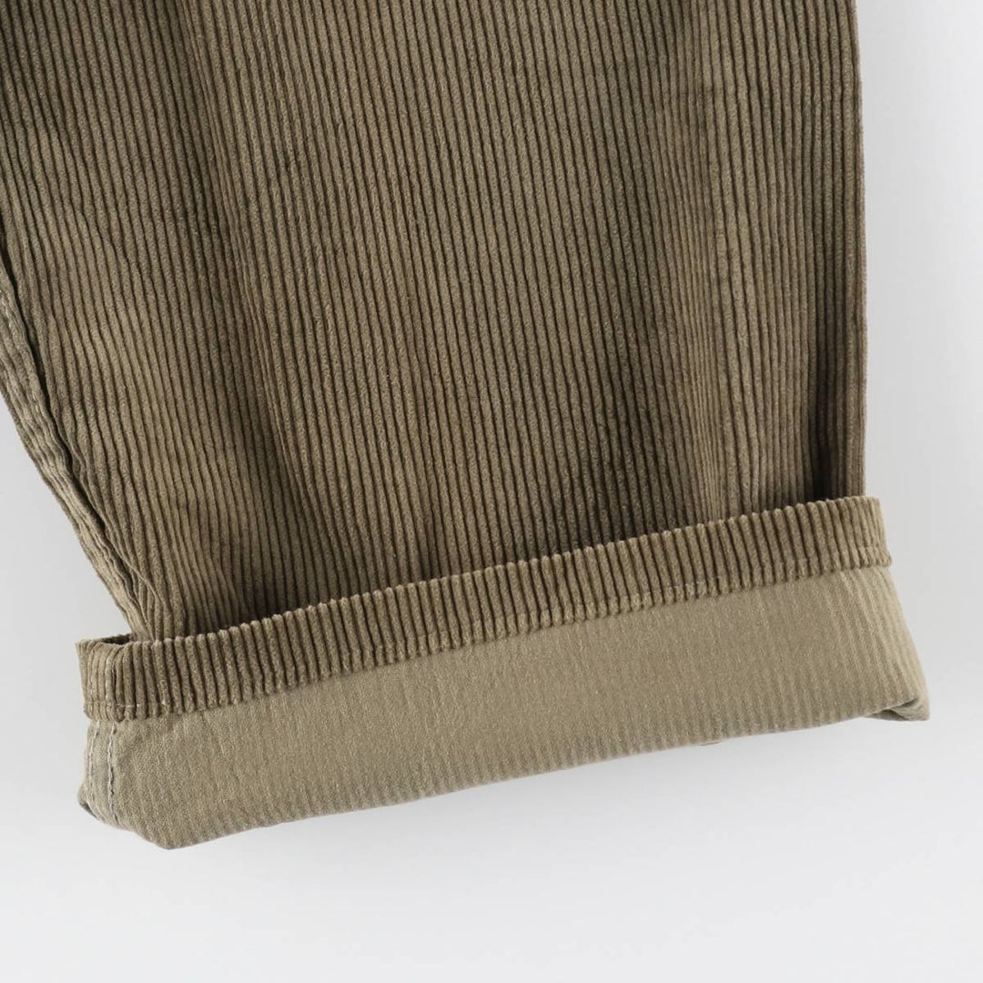 1990'S Levi's 565 Loose Fit Wide Leg Corduroy Pants, Made in USA, Men's Size W35 (approx.), Vintage cotton Khaki type sage green Vintage Second Hand