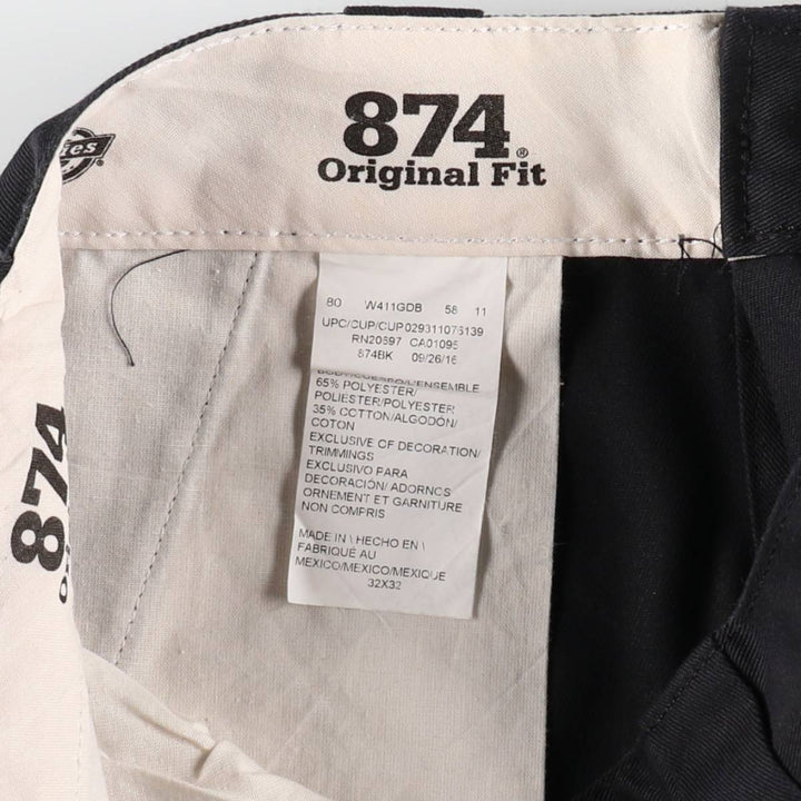 Dickies 874 Original Fit Work Pants for Men, W32 equivalent polyester black type Vintage Second Hand