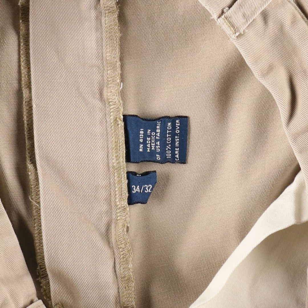 Ralph Lauren POLO by Ralph Lauren ANDREW PANT Two-pleat chino pants for men, equivalent to W33 cotton Beige type Vintage Second Hand
