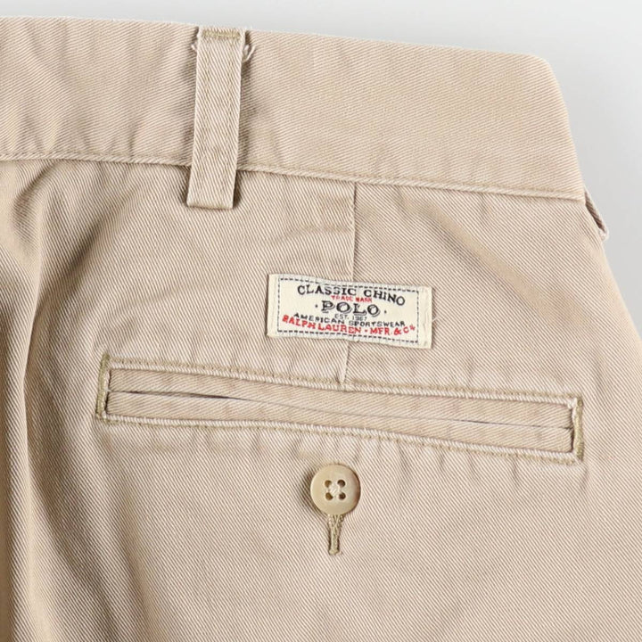 Ralph Lauren POLO by Ralph Lauren ANDREW PANT Two-pleat chino pants for men, equivalent to W33 cotton Beige type Vintage Second Hand