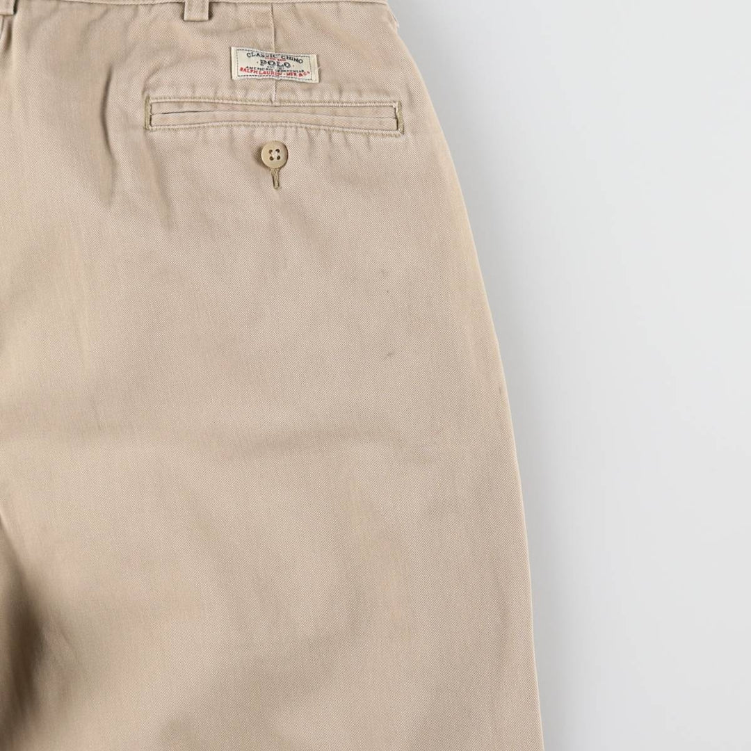Ralph Lauren POLO by Ralph Lauren ANDREW PANT Two-pleat chino pants for men, equivalent to W33 cotton Beige type Vintage Second Hand