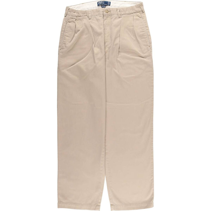 Ralph Lauren POLO by Ralph Lauren ANDREW PANT Two-pleat chino pants for men, equivalent to W33 cotton Beige type Vintage Second Hand