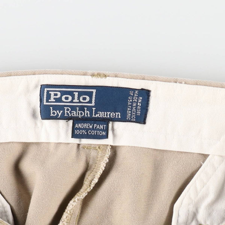 Ralph Lauren POLO by Ralph Lauren ANDREW PANT Two-pleat chino pants for men, equivalent to W33 cotton Beige type Vintage Second Hand