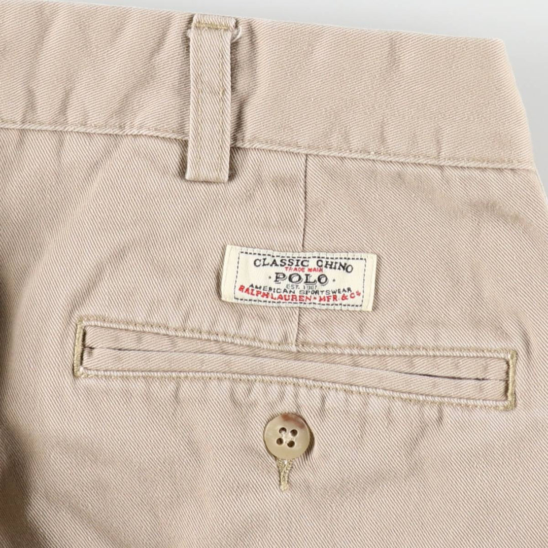Ralph Lauren POLO by Ralph Lauren ANDREW PANT Two-pleat chino pants for men, equivalent to W33 cotton Beige type Vintage Second Hand