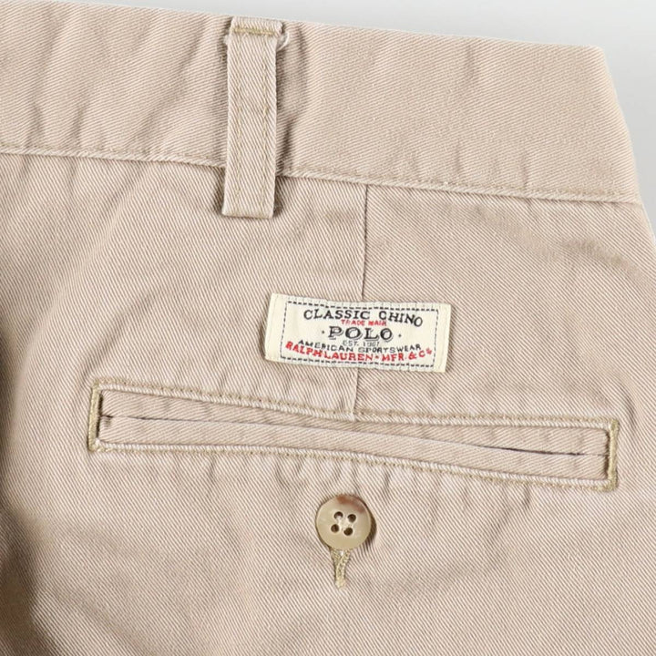 Ralph Lauren POLO by Ralph Lauren ANDREW PANT Two-pleat chino pants for men, equivalent to W33 cotton Beige type Vintage Second Hand