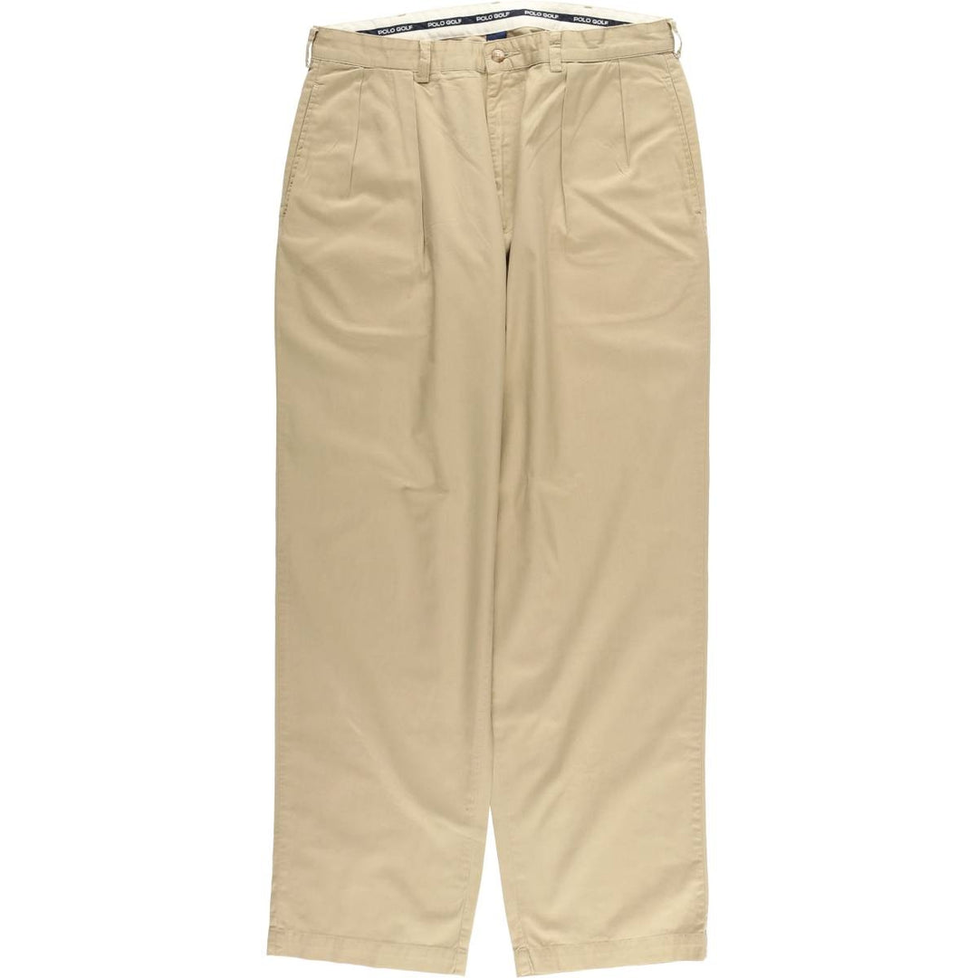 Ralph Lauren POLO GOLF two-pleat chino pants, men's size W35 (approx.) cotton Beige type Vintage Second Hand