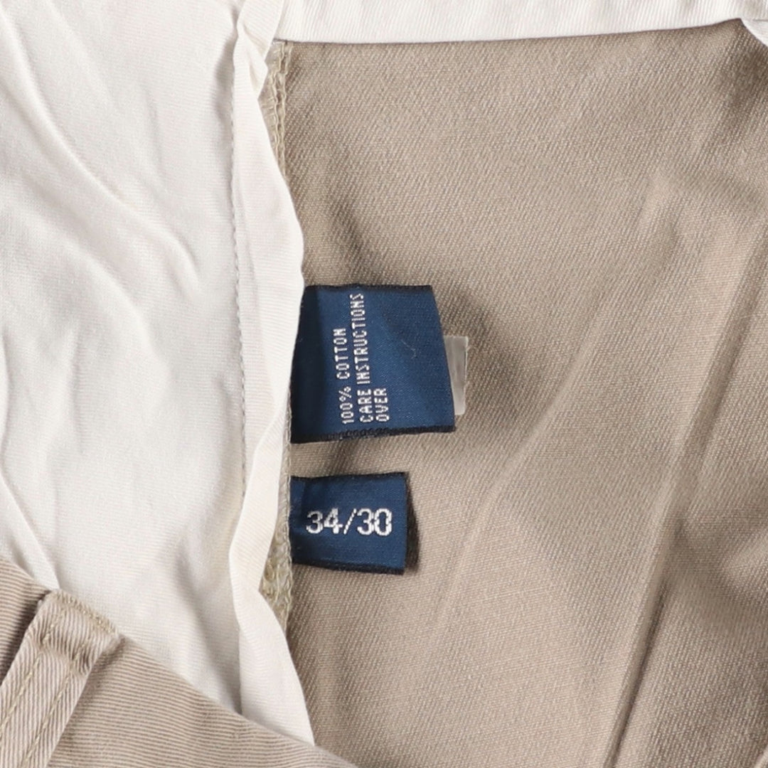 Ralph Lauren POLO by Ralph Lauren HAMMOND PANT, two-pleat chino pants, men's, w34 equivalent cotton Beige type Vintage Second Hand