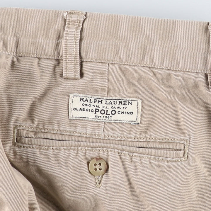 Ralph Lauren POLO by Ralph Lauren HAMMOND PANT, two-pleat chino pants, men's, w34 equivalent cotton Beige type Vintage Second Hand