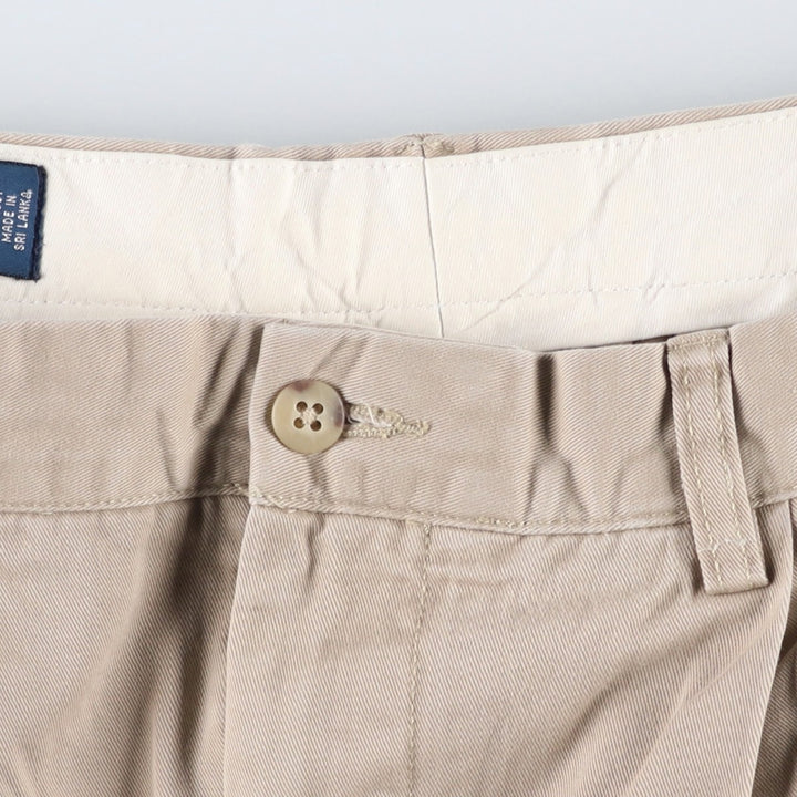Ralph Lauren POLO by Ralph Lauren HAMMOND PANT, two-pleat chino pants, men's, w34 equivalent cotton Beige type Vintage Second Hand