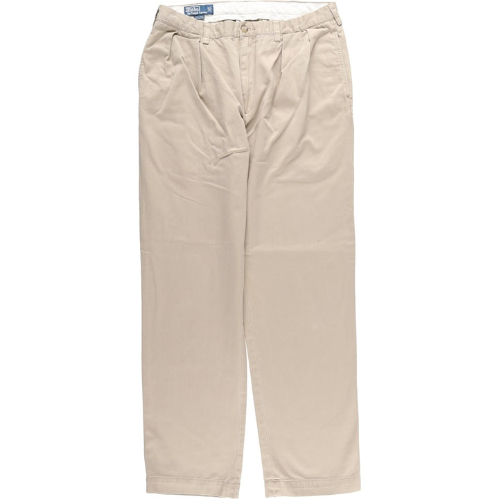 Ralph Lauren POLO by Ralph Lauren ETHAN PANT Two-pleat chino pants for men, size W34 cotton Beige type Vintage Second Hand