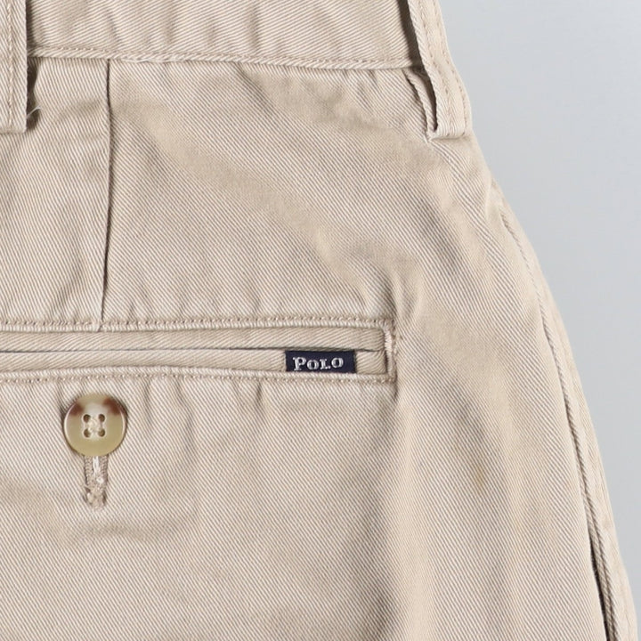 Ralph Lauren POLO by Ralph Lauren ETHAN PANT Two-pleat chino pants for men, size W34 cotton Beige type Vintage Second Hand