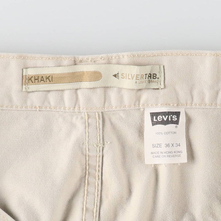 2000'S Levi's Silver Tab Khaki Chino Cargo Pants, Men's Size W37 (approx.) cotton Beige type Vintage Second Hand