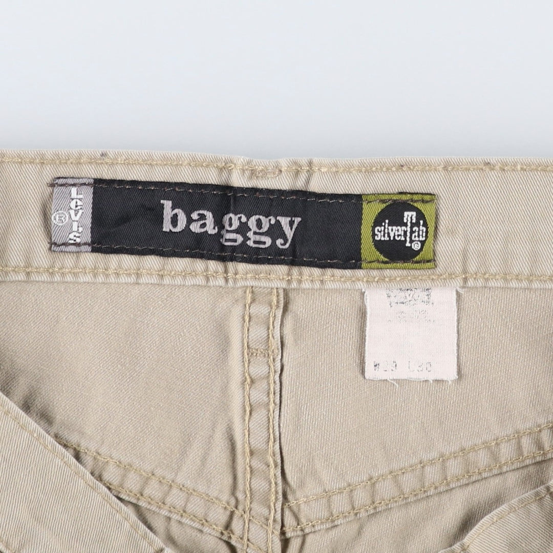 90'S Levi's Silver Tab Baggy Chino Pants, Men's Size W30 (approx.), Vintage unclear Khaki type sage green Vintage Second Hand
