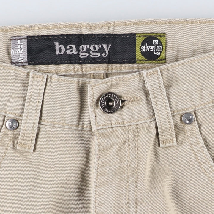 90'S Levi's Silver Tab Baggy Chino Pants, Men's Size W30 (approx.), Vintage unclear Khaki type sage green Vintage Second Hand