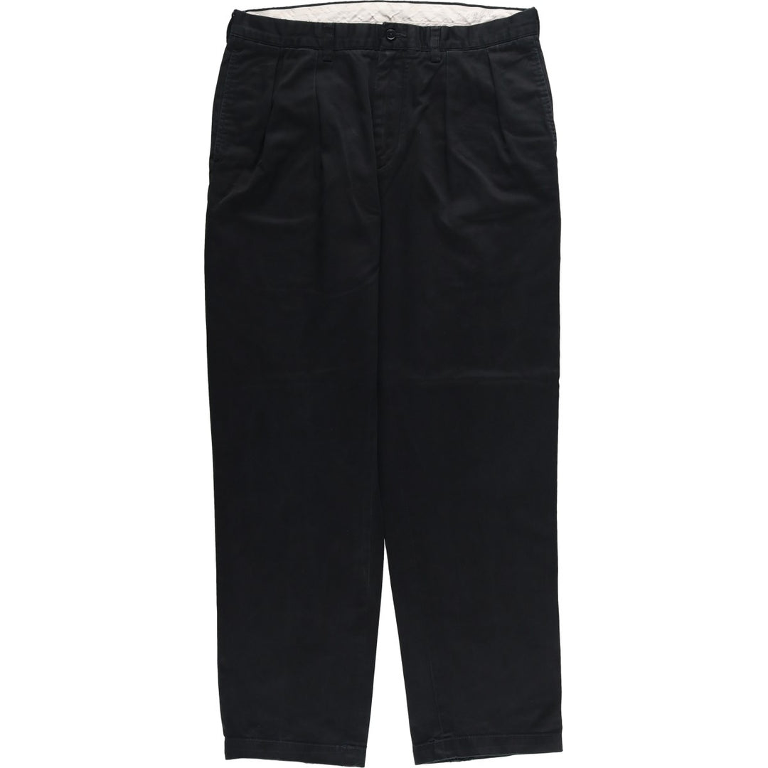 Ralph Lauren POLO by Ralph Lauren CLASSIC FIT Two-Pleat Chino Pants, Men's Size W35 (approx.) cotton navy blue type Vintage Second Hand