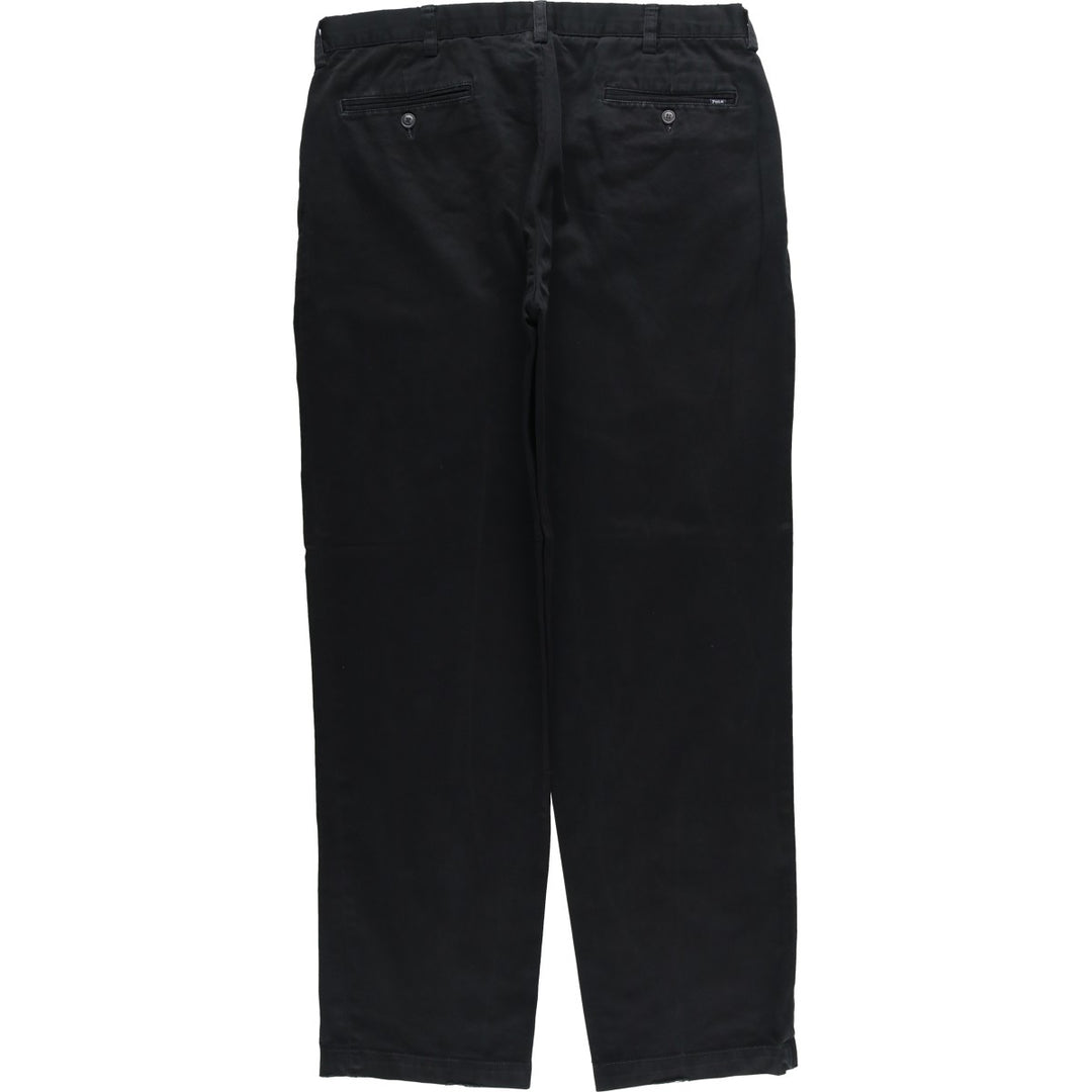 Ralph Lauren POLO by Ralph Lauren CLASSIC FIT Two-Pleat Chino Pants, Men's Size W35 (approx.) cotton navy blue type Vintage Second Hand