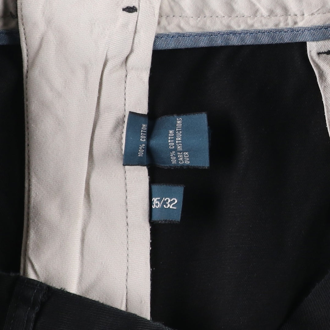 Ralph Lauren POLO by Ralph Lauren CLASSIC FIT Two-Pleat Chino Pants, Men's Size W35 (approx.) cotton navy blue type Vintage Second Hand