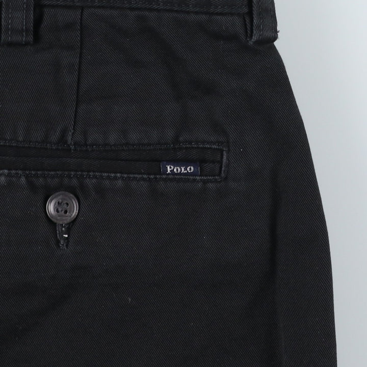 Ralph Lauren POLO by Ralph Lauren CLASSIC FIT Two-Pleat Chino Pants, Men's Size W35 (approx.) cotton navy blue type Vintage Second Hand