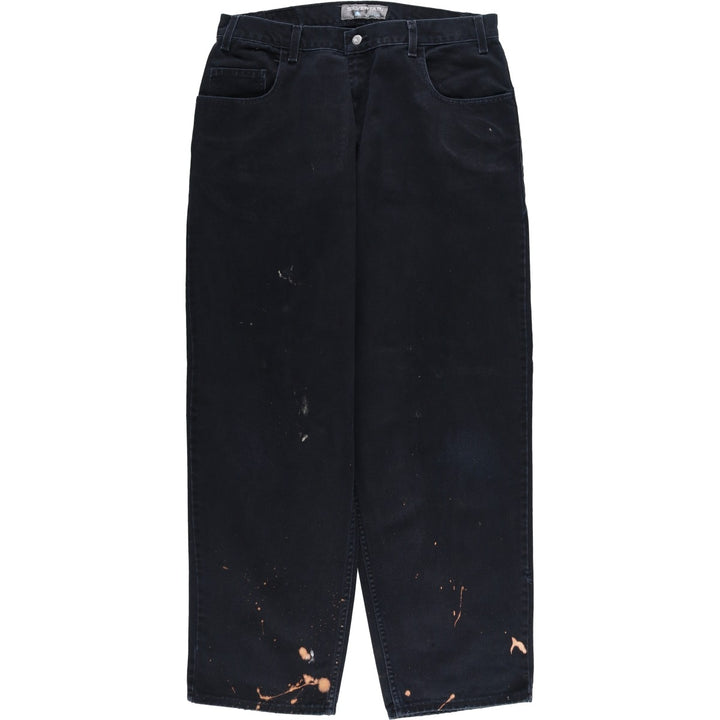 2000'S Levi's SILVER TAB Baggy Fit Black Denim Straight Leg Jeans, Men's W36 (approx.) cotton black type Vintage Second Hand