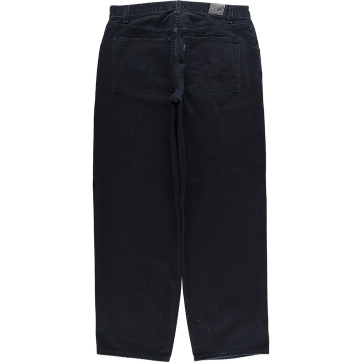2000'S Levi's SILVER TAB Baggy Fit Black Denim Straight Leg Jeans, Men's W36 (approx.) cotton black type Vintage Second Hand