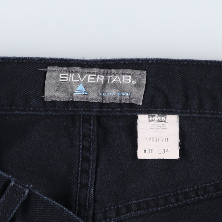 2000'S Levi's SILVER TAB Baggy Fit Black Denim Straight Leg Jeans, Men's W36 (approx.) cotton black type Vintage Second Hand
