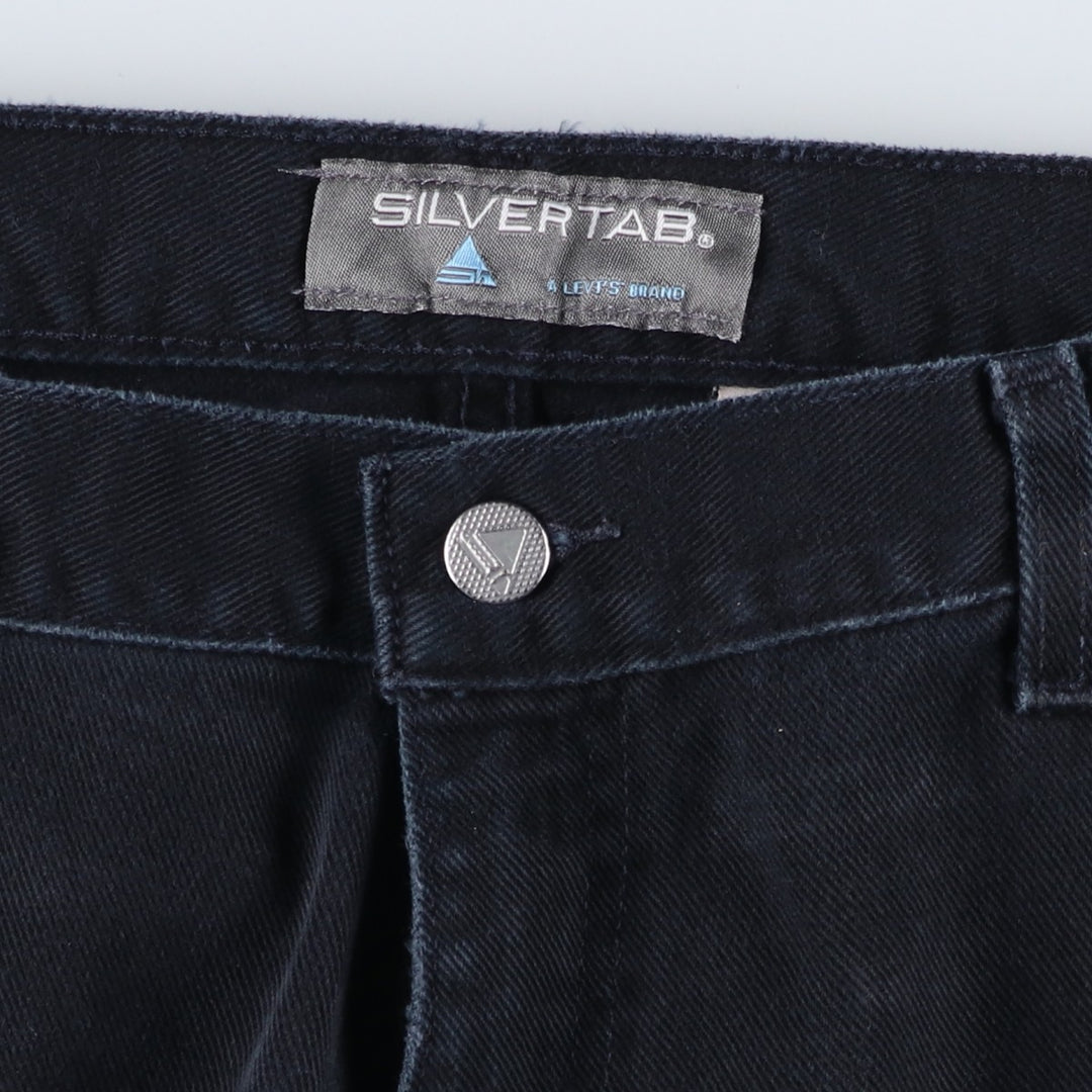 2000'S Levi's SILVER TAB Baggy Fit Black Denim Straight Leg Jeans, Men's W36 (approx.) cotton black type Vintage Second Hand