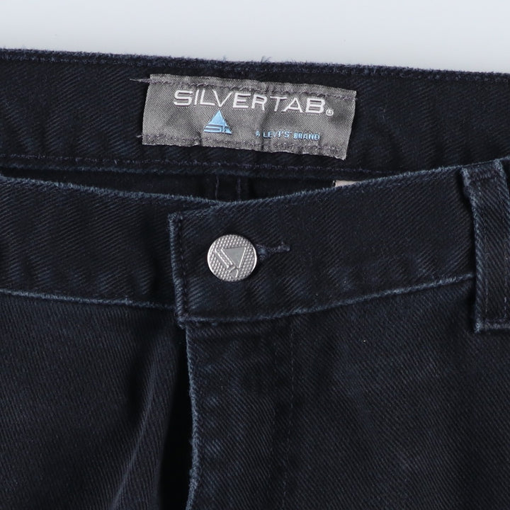 2000'S Levi's SILVER TAB Baggy Fit Black Denim Straight Leg Jeans, Men's W36 (approx.) cotton black type Vintage Second Hand